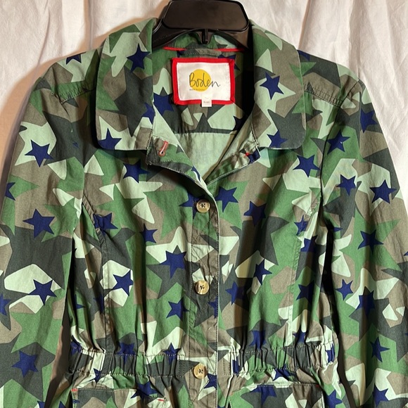 Boden Jacket Blazer 15 16 Year Star Design Button Front Army Girls - Picture 3 of 12